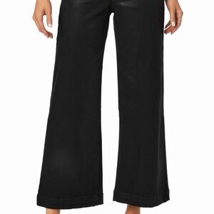 PAIGE ANESSA HIGH RISE WIDE LEG LUXE COATED JEAN - BLACK FOG